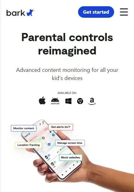 Bark us homepage screenshot.