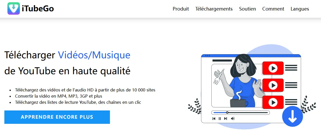 Page d'accueil d'iTubeGo