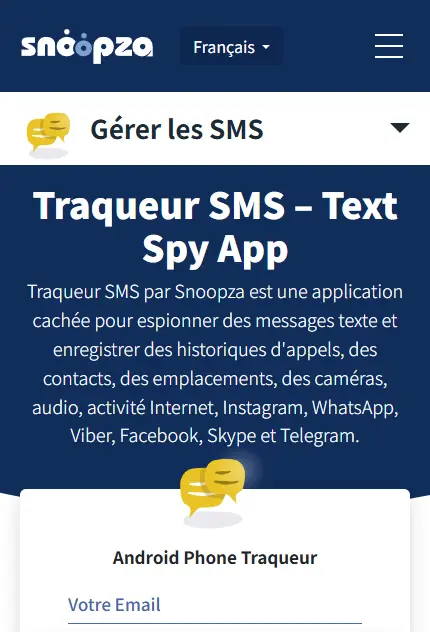 SMS tracker Android - Snoopza