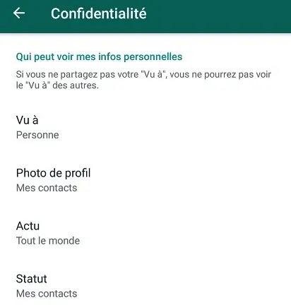 Restreindre qui peut voir mon WhatsApp