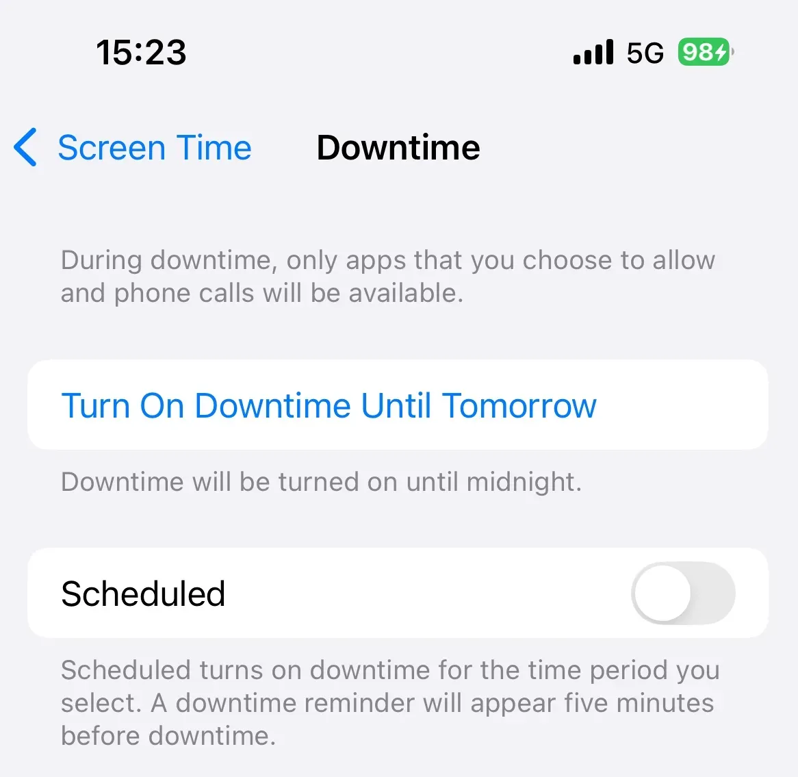 Enable Downtime.