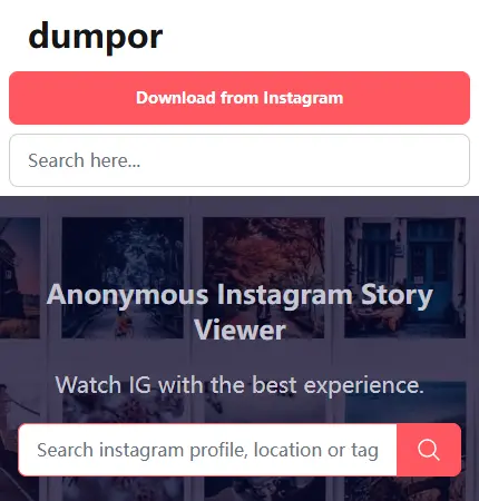 Dumpor - regarder les stories Instagram sans être vu