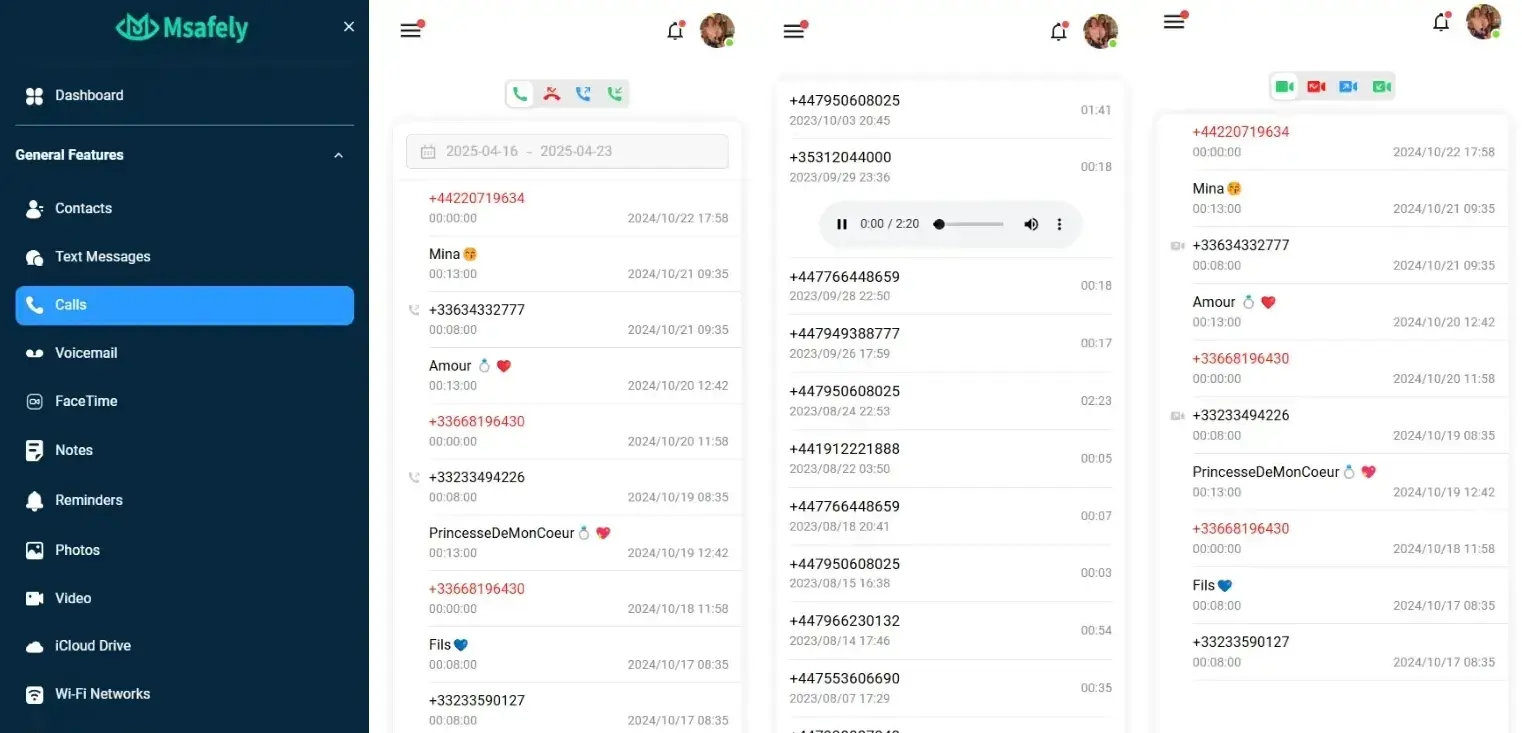 Msafely application pour enregistrer appel